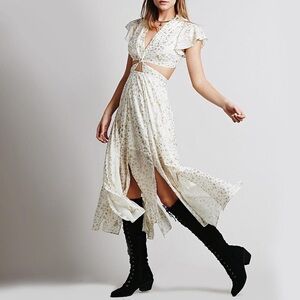 Free People Gold Foil star Jasper dress Size 2